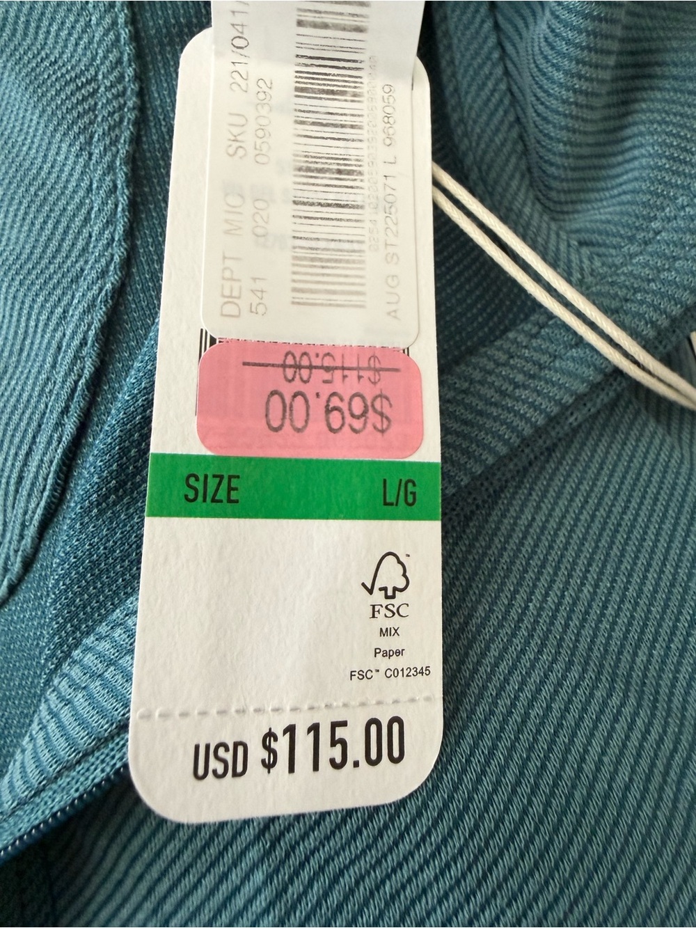 Tommy Bahama Men’s Teal Green Long-Sleeve Quarter-Zip Pullover NWT - Picture 3 of 7